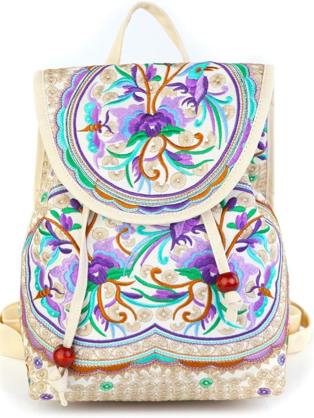 Embroidered Boho Backpack Purse for Women | Stylish Travel & Daily Use Bag